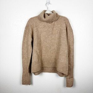 & Other Stories Turtleneck Tan Sweater Wool Blend Size Medium